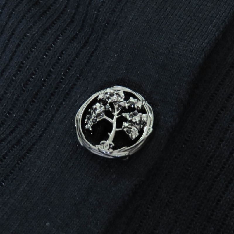 CHANEL P38456 With Inner Dress Coco Mark Button Lace Ruffle Ribbon Short Sleeve