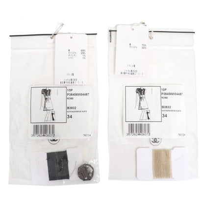 CHANEL P38456 With Inner Dress Coco Mark Button Lace Ruffle Ribbon Short Sleeve