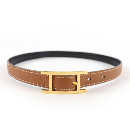 Hermes Vintage Gold Hardware Margiela Period H Buckle Reversible Leather Belt