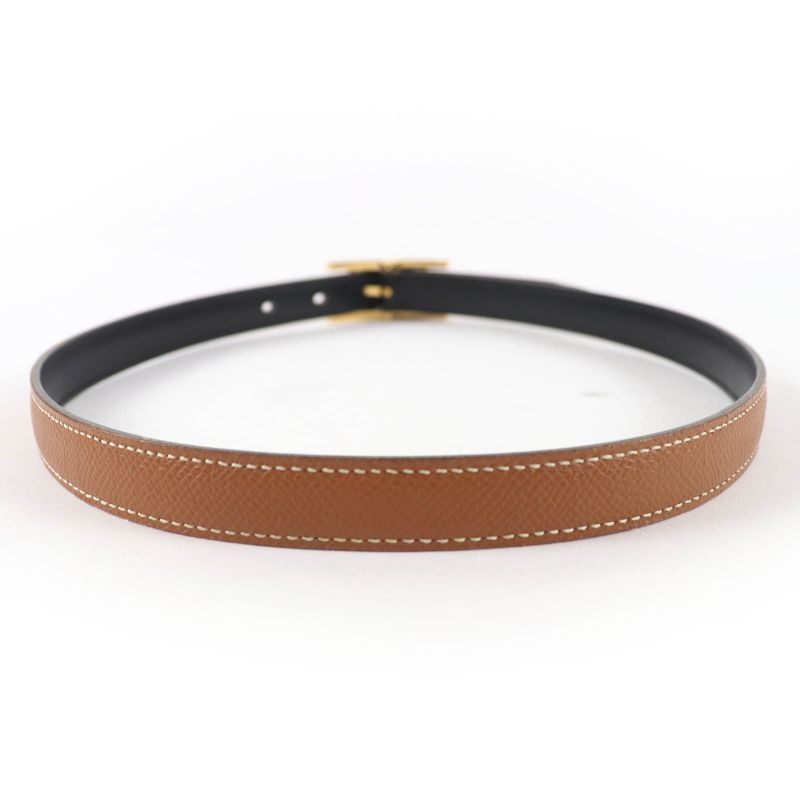 Hermes Vintage Gold Hardware Margiela Period H Buckle Reversible Leather Belt
