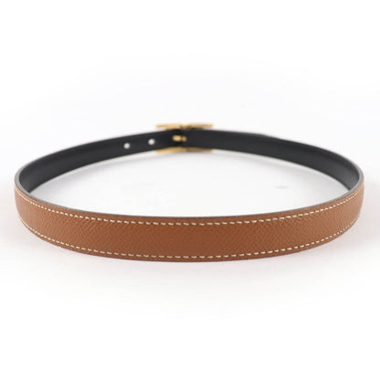 Hermes Vintage Gold Hardware Margiela Period H Buckle Reversible Leather Belt