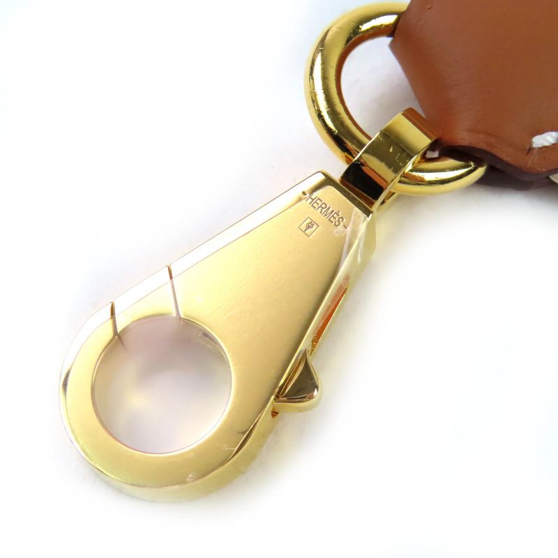 Hermes Bandouliere Cordage Canvas Leather Shoulder Strap Brown Gold Hardware