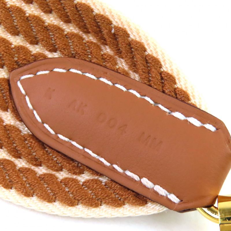 Hermes Bandouliere Cordage Canvas Leather Shoulder Strap Brown Gold Hardware