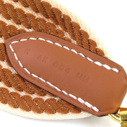 Hermes Bandouliere Cordage Canvas Leather Shoulder Strap Brown Gold Hardware