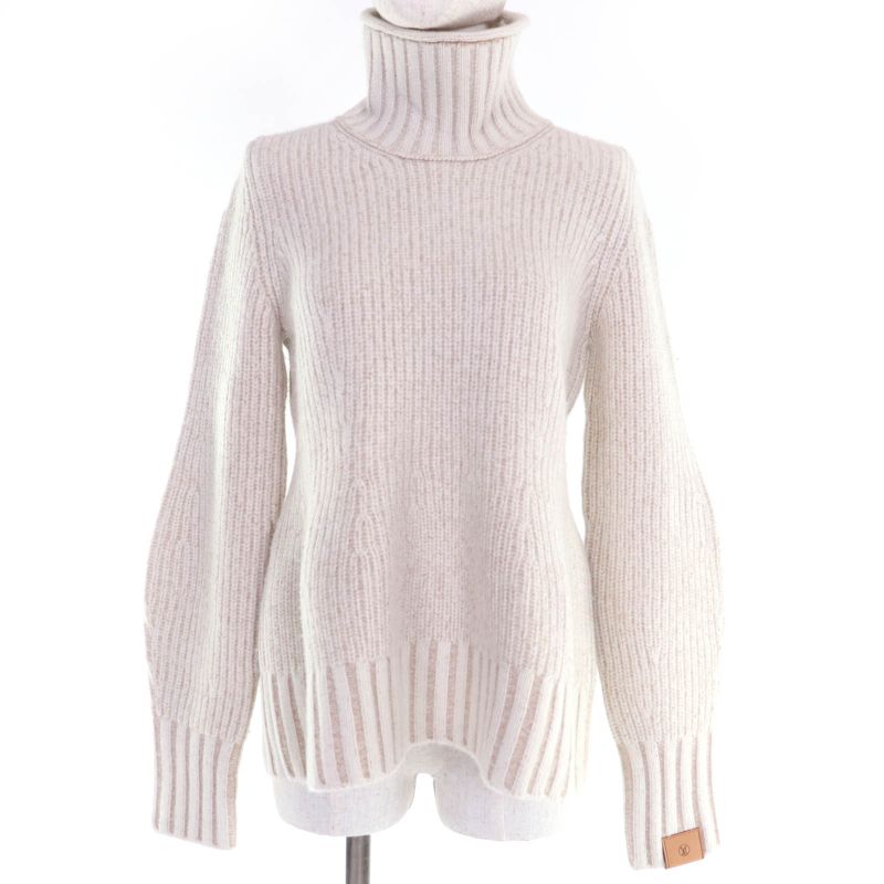 Louis Vuitton 24AW Wool Cotton Lvleather Patch Turtleneck Long Sleeve Knit