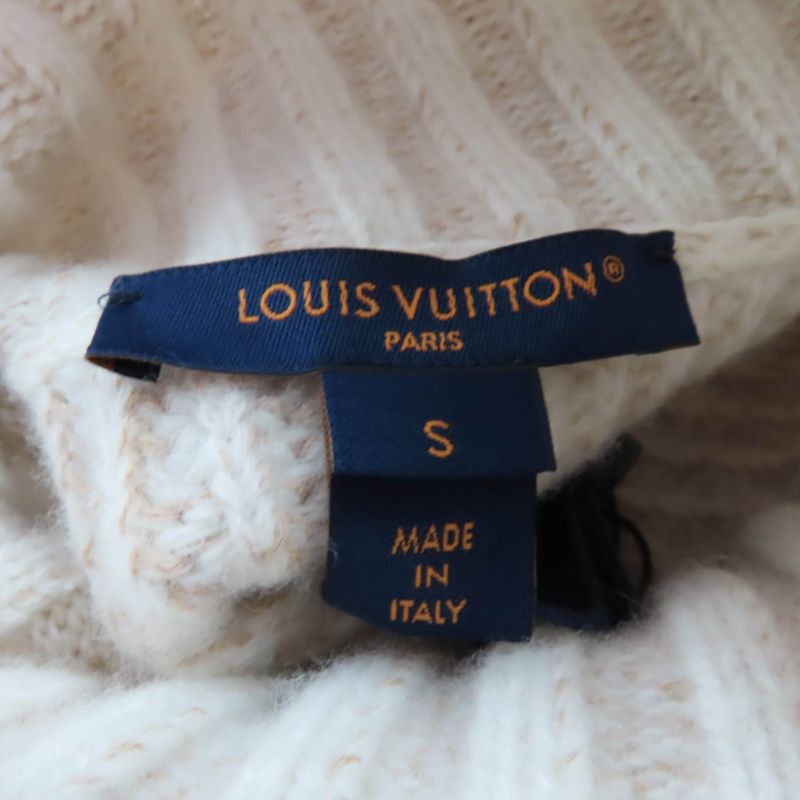Louis Vuitton 24AW Wool Cotton Lvleather Patch Turtleneck Long Sleeve Knit