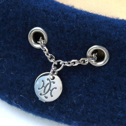 Hermes Felicity 100% Wool Logo Hardware Inside Leather Use Beret Hat Navy 58