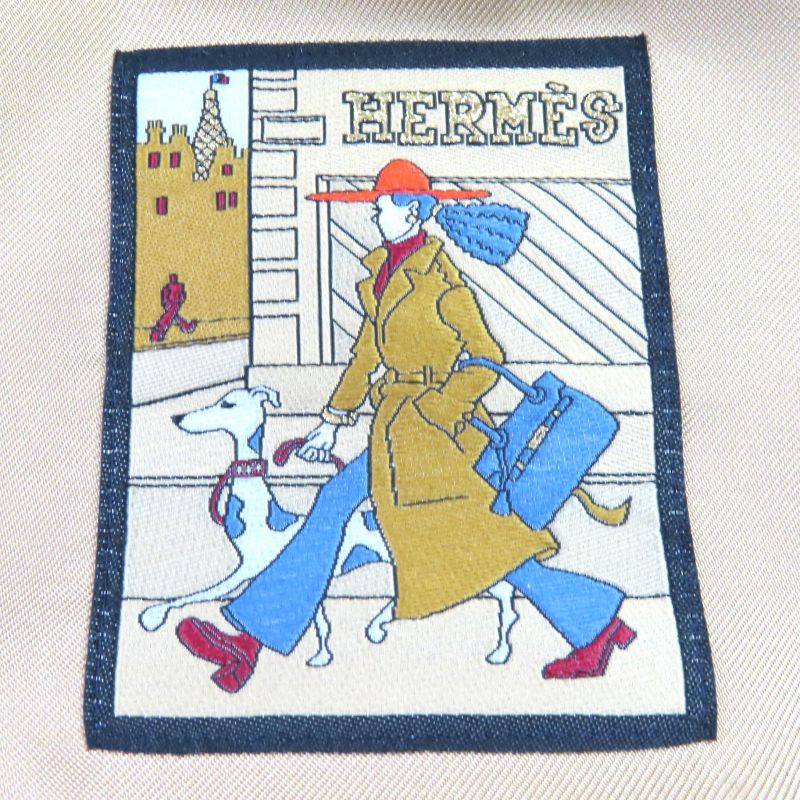 Hermes Felicity 100% Wool Logo Hardware Inside Leather Use Beret Hat Navy 58