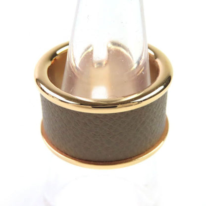 Hermes Olympe GM Etoupe Rose Gold Leather Ring M Size Approx 13 With Box And