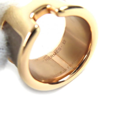 Hermes Olympe GM Etoupe Rose Gold Leather Ring M Size Approx 13 With Box And
