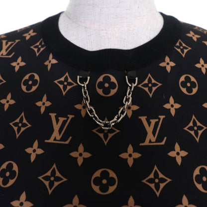 Louis Vuitton 100% Cotton Monogram Short Sleeve T-shirt Black Brown XS Made In