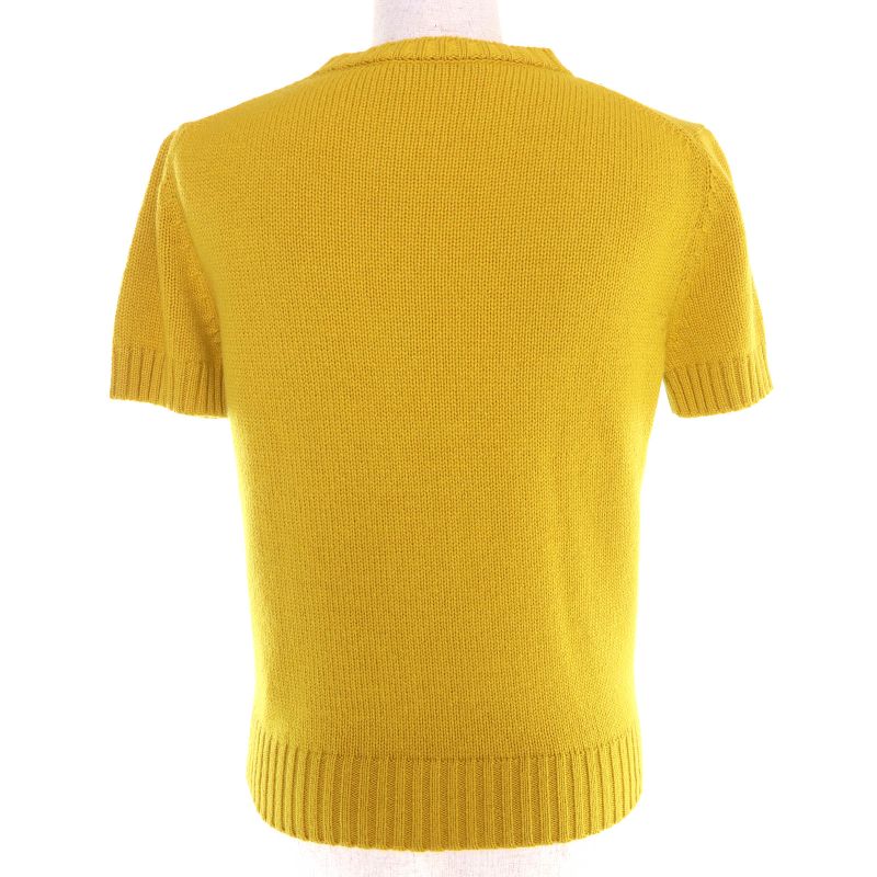 Christian DIOR 344s98am003 100% Cashmere Signature Logo Star Crew Neck Short