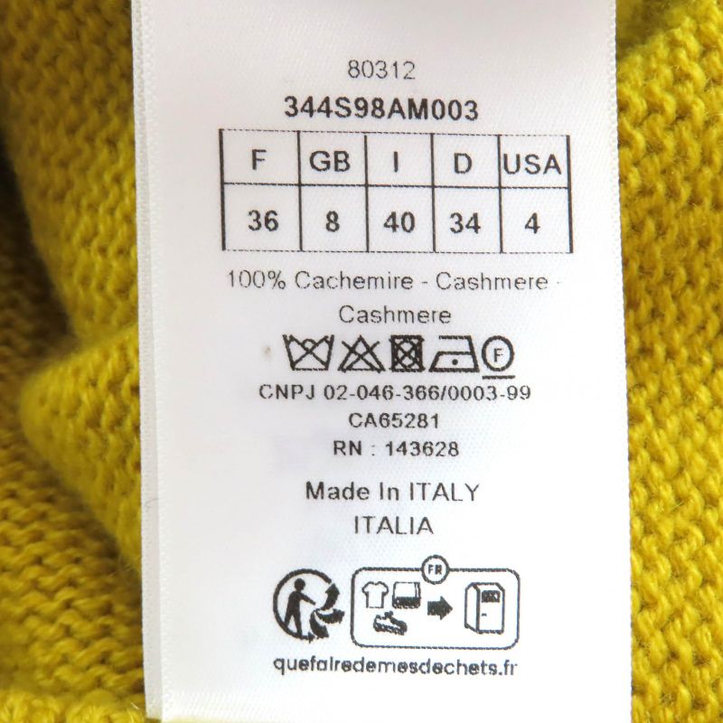 Christian DIOR 344s98am003 100% Cashmere Signature Logo Star Crew Neck Short