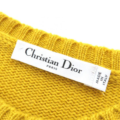 Christian DIOR 344s98am003 100% Cashmere Signature Logo Star Crew Neck Short
