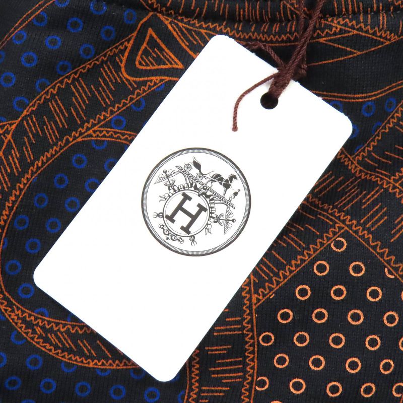 Hermes 25SS 4h4419dc Eperon D'OR Bandana 100% Cotton Knit Shorts Black Blue