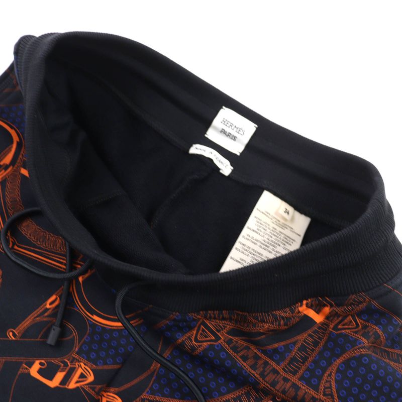 Hermes 25SS 4h4419dc Eperon D'OR Bandana 100% Cotton Knit Shorts Black Blue
