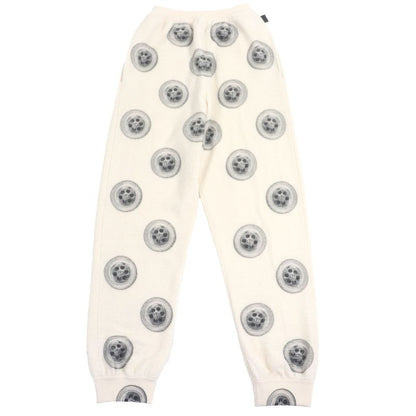 LOEWE H526y17k30 Tire Pattern Anagram Leather Patch Pile Jogger Pants Ivory S