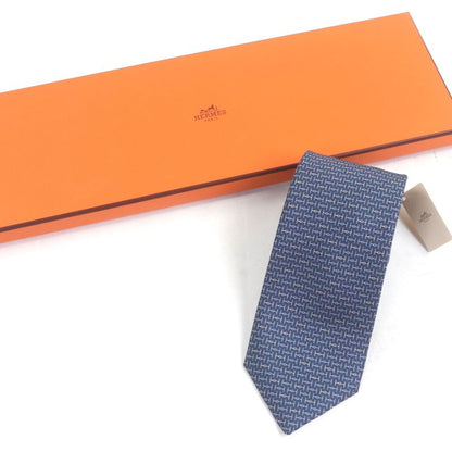Hermes 2022 6287 EA 100% Silk H Jumbo All-over Design Cravat Tie With Marine