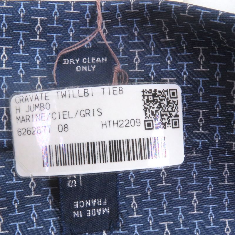 Hermes 2022 6287 EA 100% Silk H Jumbo All-over Design Cravat Tie With Marine