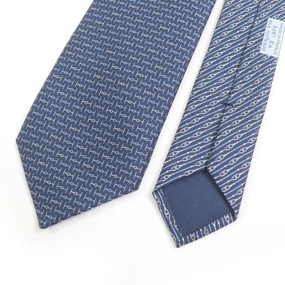 Hermes 2022 6287 EA 100% Silk H Jumbo All-over Design Cravat Tie With Marine