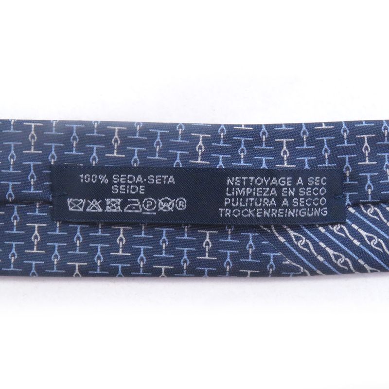 Hermes 2022 6287 EA 100% Silk H Jumbo All-over Design Cravat Tie With Marine
