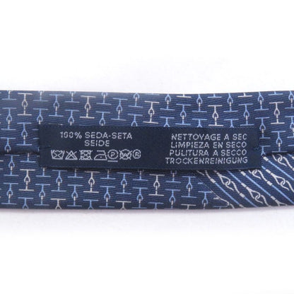 Hermes 2022 6287 EA 100% Silk H Jumbo All-over Design Cravat Tie With Marine