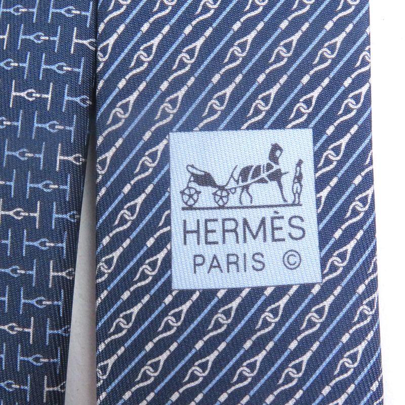 Hermes 2022 6287 EA 100% Silk H Jumbo All-over Design Cravat Tie With Marine