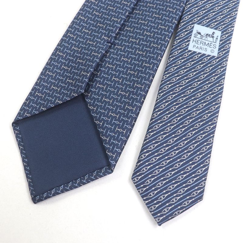 Hermes 2022 6287 EA 100% Silk H Jumbo All-over Design Cravat Tie With Marine