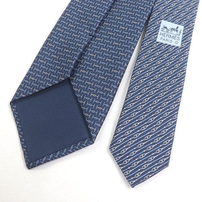 Hermes 2022 6287 EA 100% Silk H Jumbo All-over Design Cravat Tie With Marine