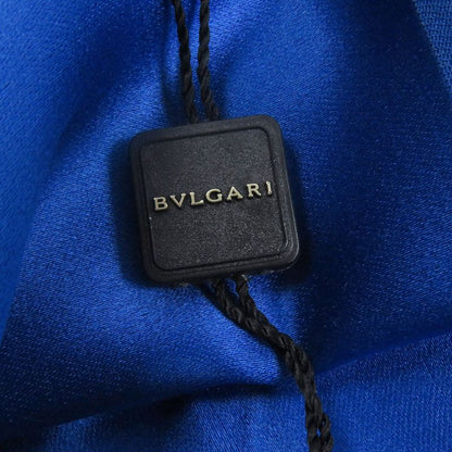 Bvlgari Silk Wool Logo All Over Fringe Large Shawl Scarf Navy With Box Made In