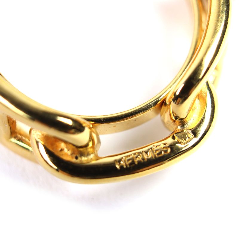 Hermes Lugate Chaine D'ancre GP Scarf Clasp Scarf Ring Gold with Box Ladies
