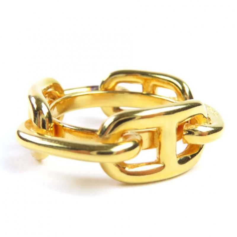 Hermes Lugate Chaine D'ancre GP Scarf Clasp Scarf Ring Gold with Box Ladies