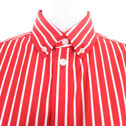 Balenciaga 576677 100% Cotton Striped Sleeveless Shirt Dress Red White 32 Made