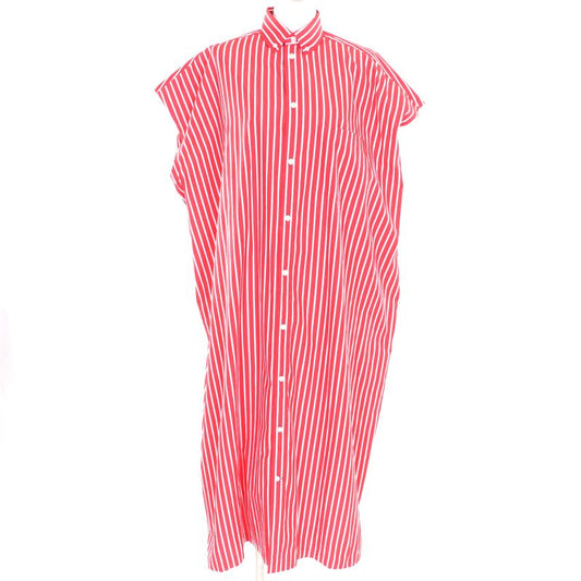 Balenciaga 576677 100% Cotton Striped Sleeveless Shirt Dress Red White 32 Made