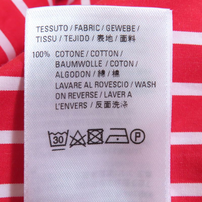 Balenciaga 576677 100% Cotton Striped Sleeveless Shirt Dress Red White 32 Made