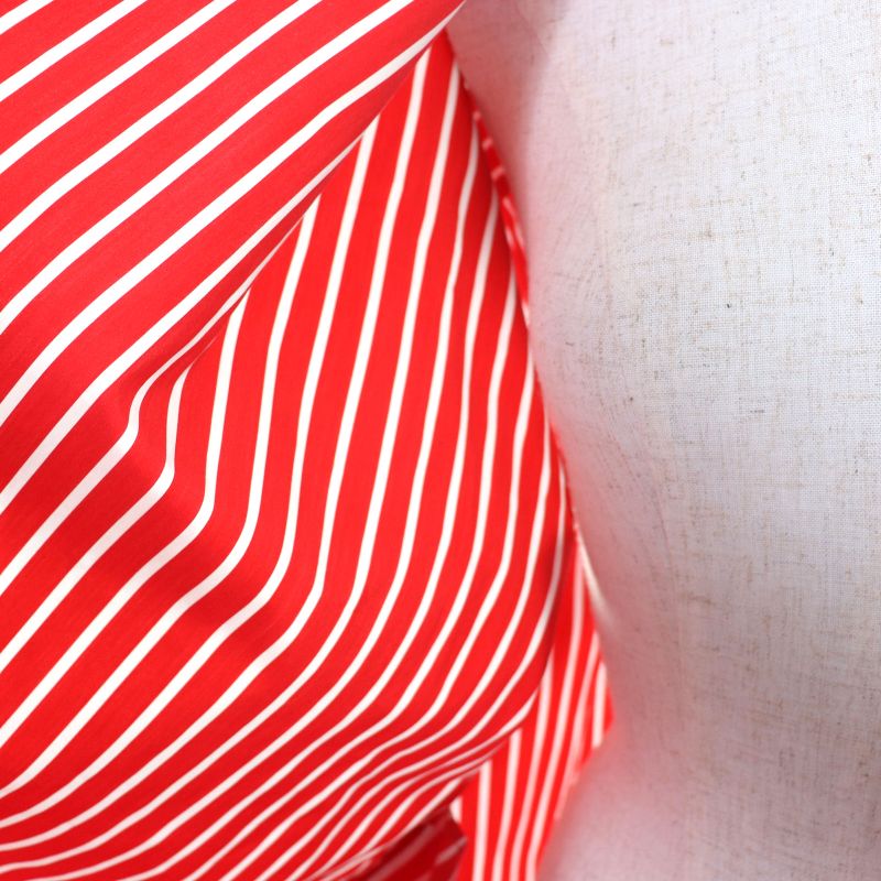 Balenciaga 576677 100% Cotton Striped Sleeveless Shirt Dress Red White 32 Made