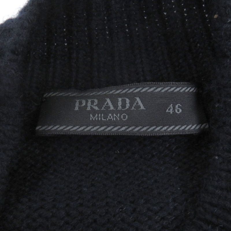 Prada 2023 Umr576 100% Cashmere Logo Embroidery Embroidered Embroidery Mock