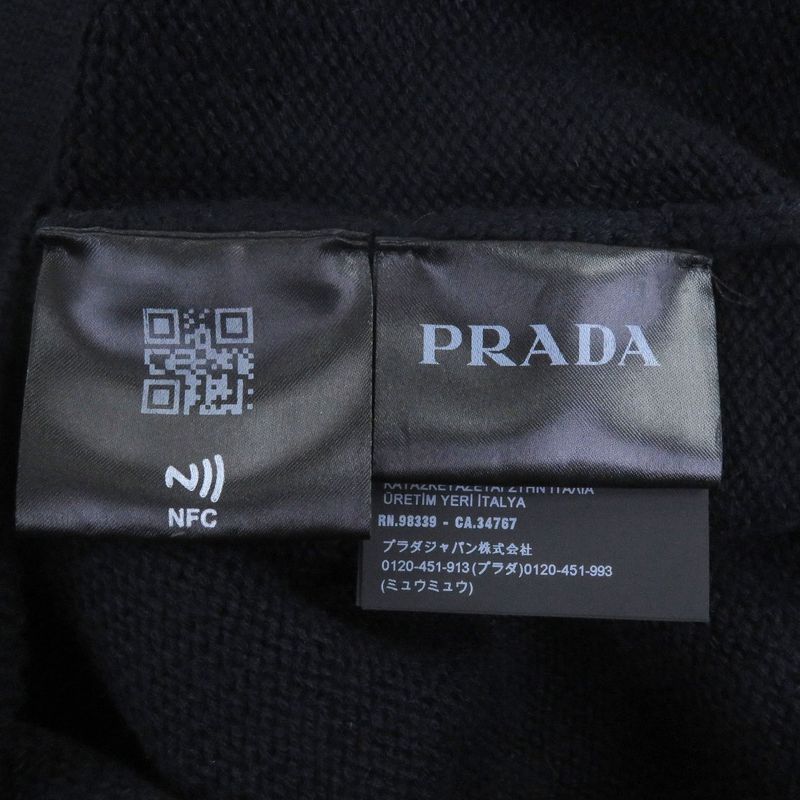 Prada 2023 Umr576 100% Cashmere Logo Embroidery Embroidered Embroidery Mock