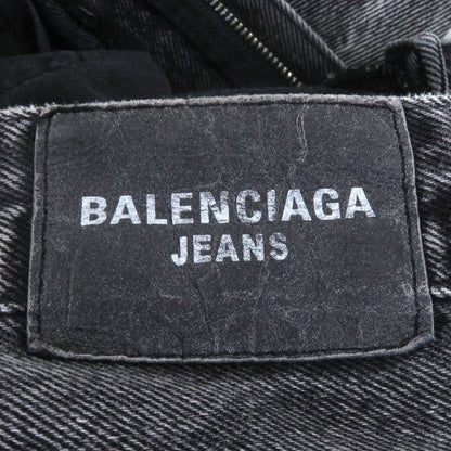 Balenciaga 22AW 697829 Flared Denim Washed Flared Denim Pants Black XXS Made In