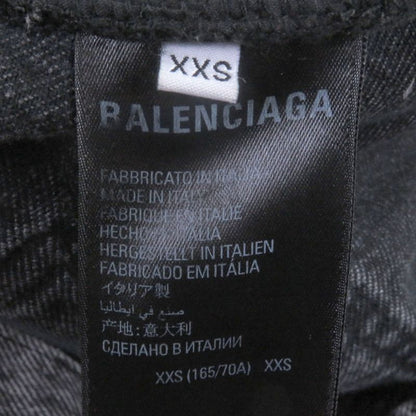 Balenciaga 22AW 697829 Flared Denim Washed Flared Denim Pants Black XXS Made In