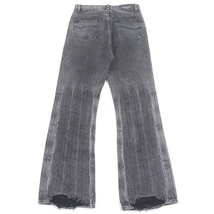 Balenciaga 22AW 697829 Flared Denim Washed Flared Denim Pants Black XXS Made In