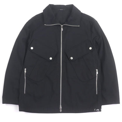Hermes Serie Button H Logo Zip Jacket Black Blouson 46 With Hanger And Garment