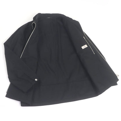 Hermes Serie Button H Logo Zip Jacket Black Blouson 46 With Hanger And Garment