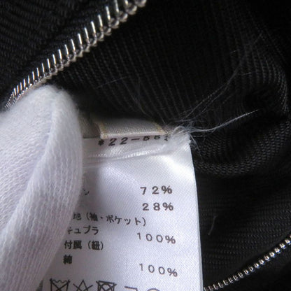 Hermes Serie Button H Logo Zip Jacket Black Blouson 46 With Hanger And Garment