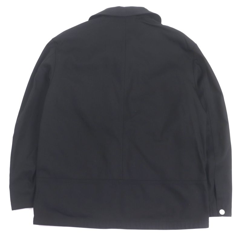 Hermes Serie Button H Logo Zip Jacket Black Blouson 46 With Hanger And Garment