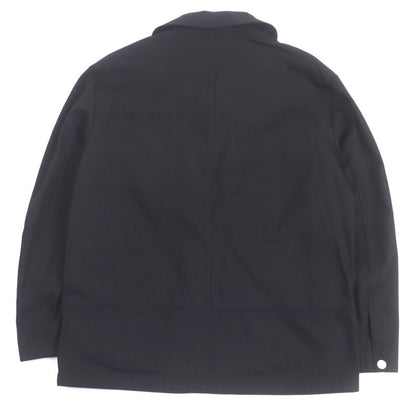 Hermes Serie Button H Logo Zip Jacket Black Blouson 46 With Hanger And Garment
