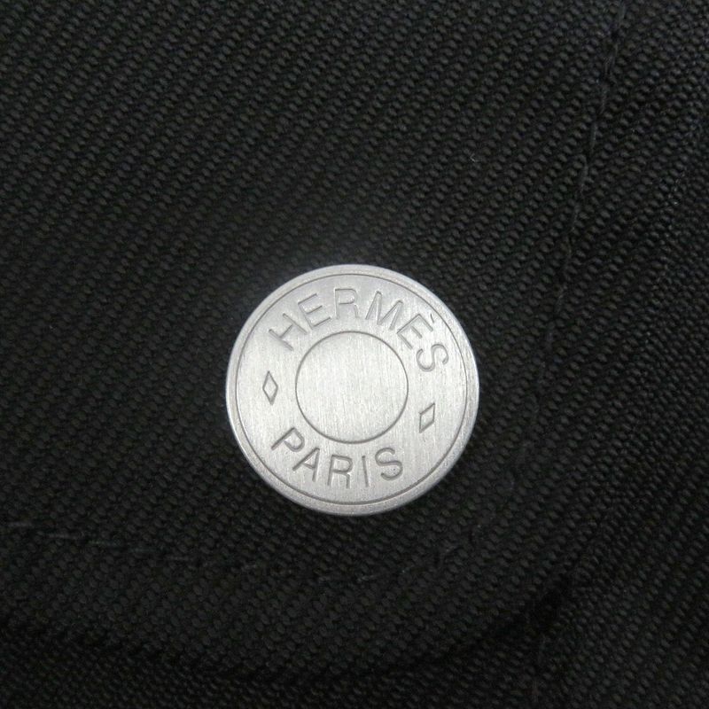 Hermes Serie Button H Logo Zip Jacket Black Blouson 46 With Hanger And Garment