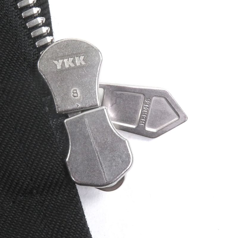 Hermes Serie Button H Logo Zip Jacket Black Blouson 46 With Hanger And Garment