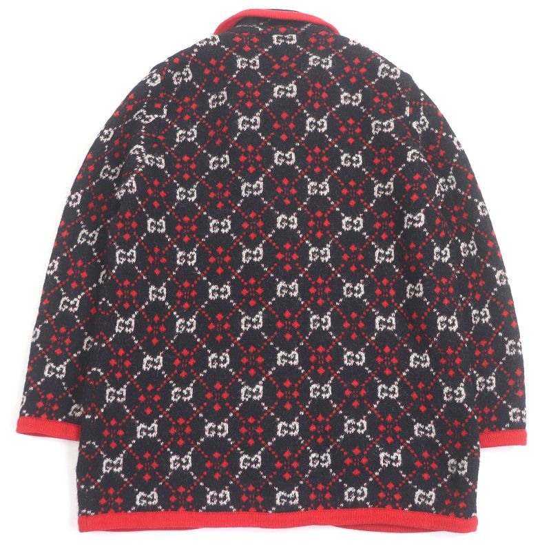Gucci 543433 Alpaca Wool Taiga - Head Gold Buttons GG Jacquard Knit Cardigan
