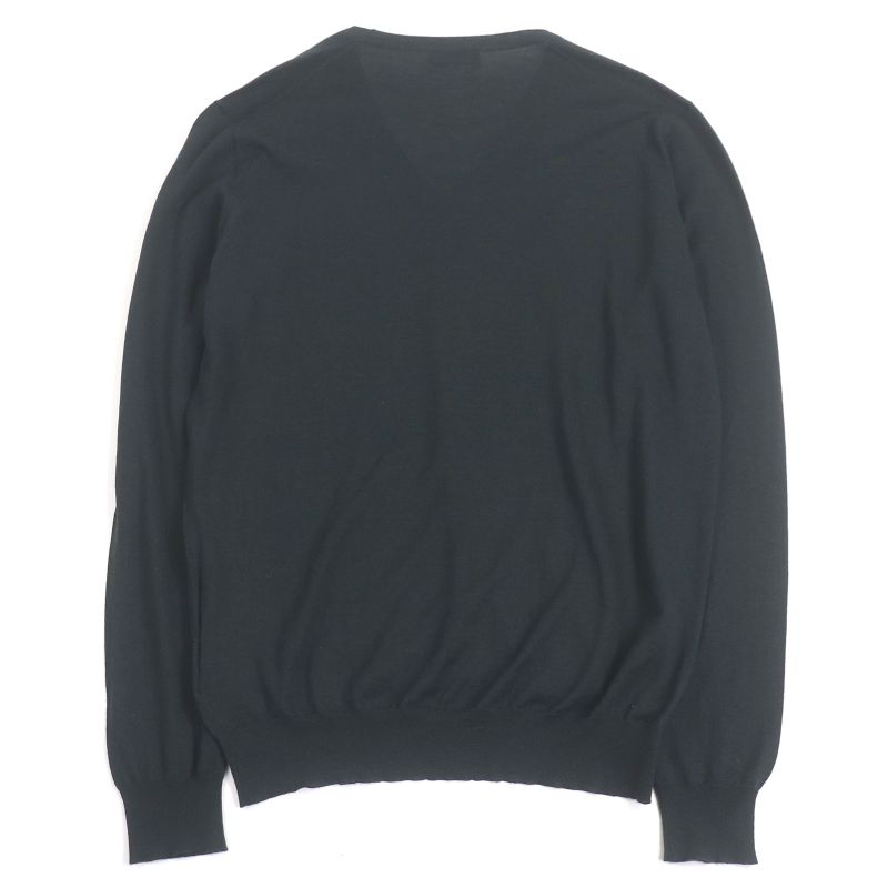 Prada 2022 Umb221 100% Cashmere V-neck Light Hand Long Sleeve Knit Sweater